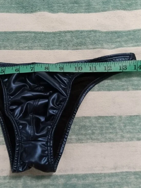 NIB ASIAN RUBBER LOOK CHEEKY UNDERWEAR BIKINI BRIEF, ASIAN 