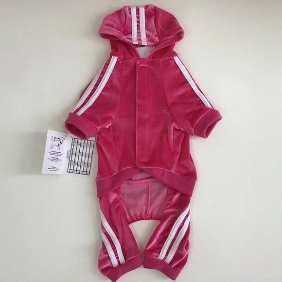 FABDOG HOT PINK Velour JOGGING OUTFIT Puppy/Dog   Size small NWT