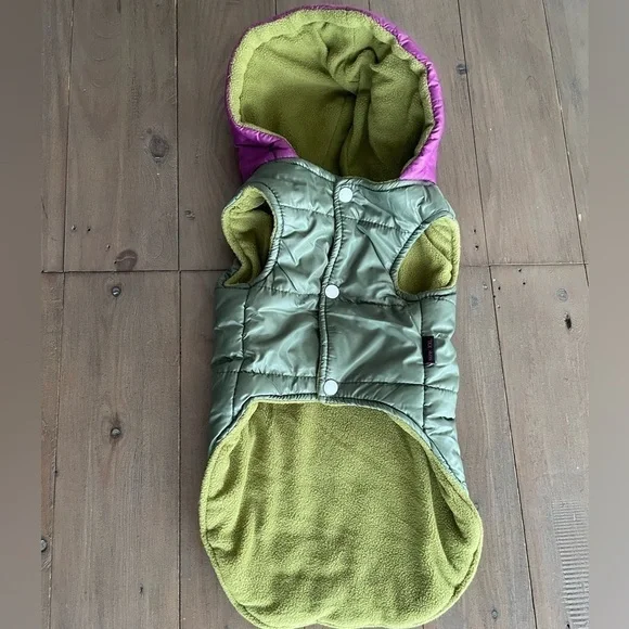 NEW Dog puffer jacket in khaki purple
