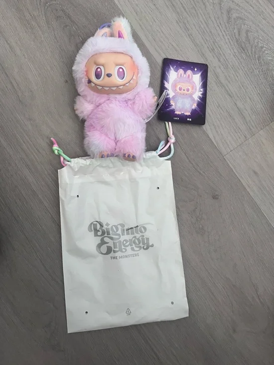LABUBU The Monsters pink tie-dye plush pendant