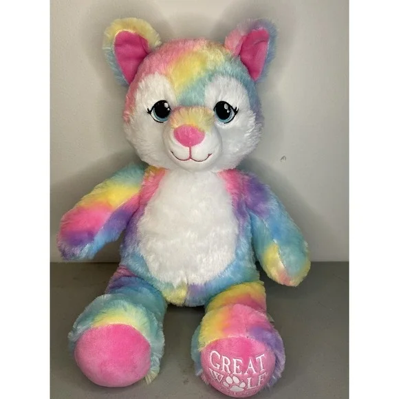 Build A Bear Great Wolf Lodge Rainbow Plush Sherbet BAB Limited Edition Toy