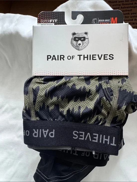 Pair of Thieves Men’s Mesh Boxer Briefs — Olive Camo & Black