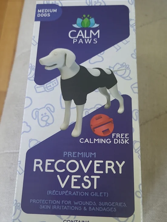 Premium Recovery Vest for Dogs - Black (Medium)