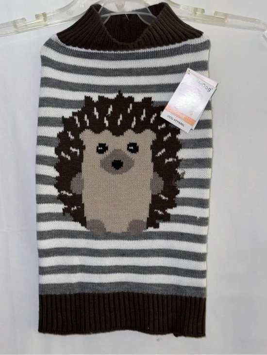 NWT Simplydog Hedgehog Stripe Knit Dog Sweater Size Large