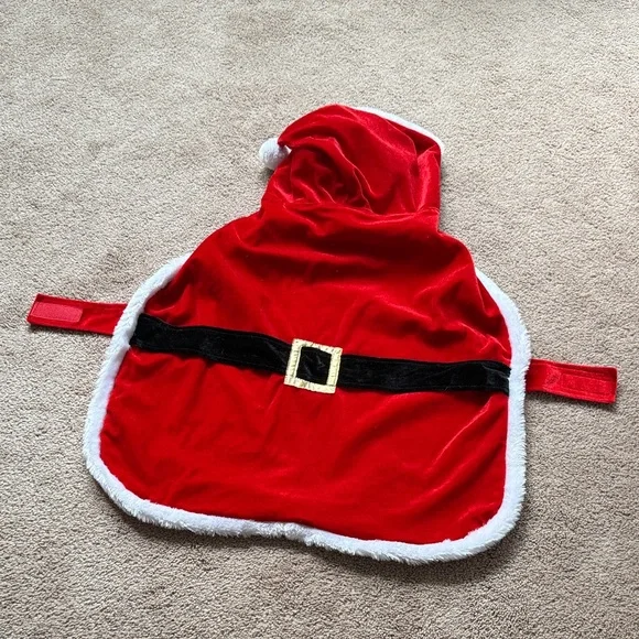 Holiday Red Santa Dog Outfit/costume with Belt