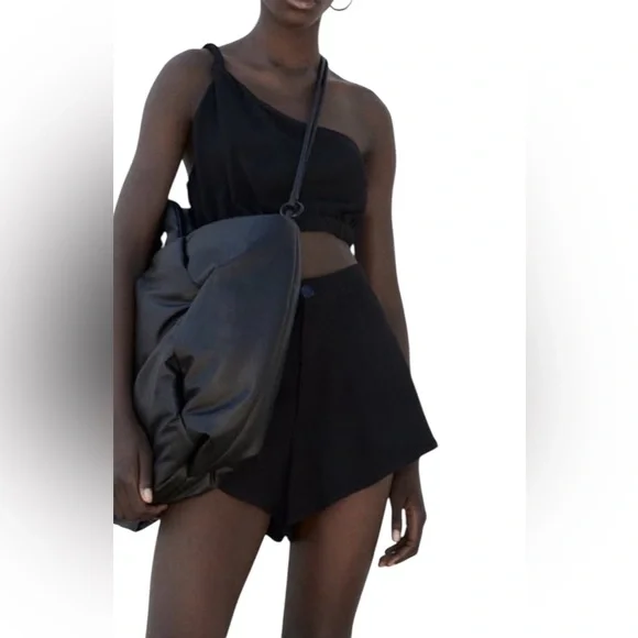 Zara Black One Shoulder Strap Halter Top