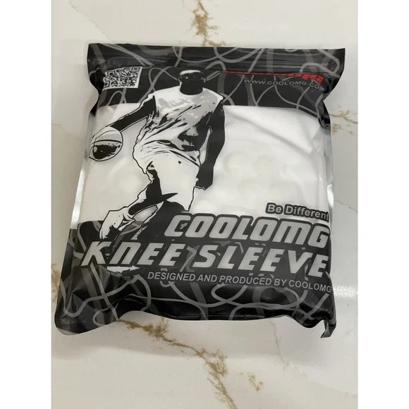 Coolomg Knee Sleeves Men Size XL Compression‎ Breathable Sports White Flex New