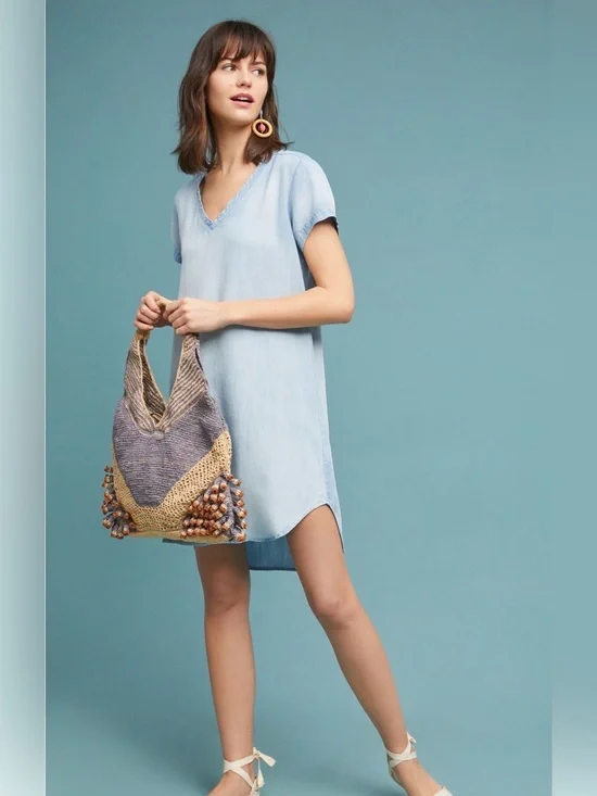 Anthropologie cloth & stone Black Tunic Dress | Size Medium |