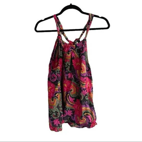 J CREW Silk Floral Paisley Print Sleeveless Halter Sleeveless Blouse S