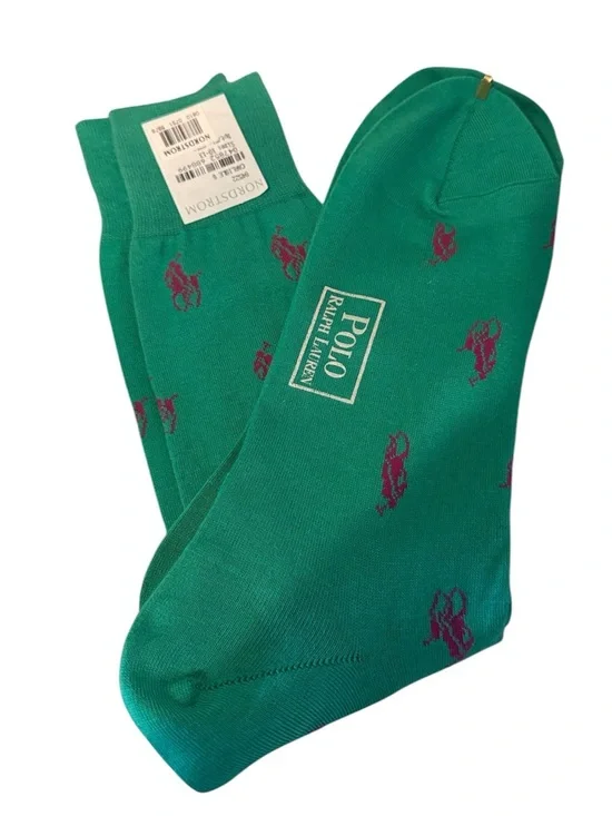 Polo Ralph Lauren Green‎ Pony Logo Dress Socks NWT Size 10-13 Nordstrom