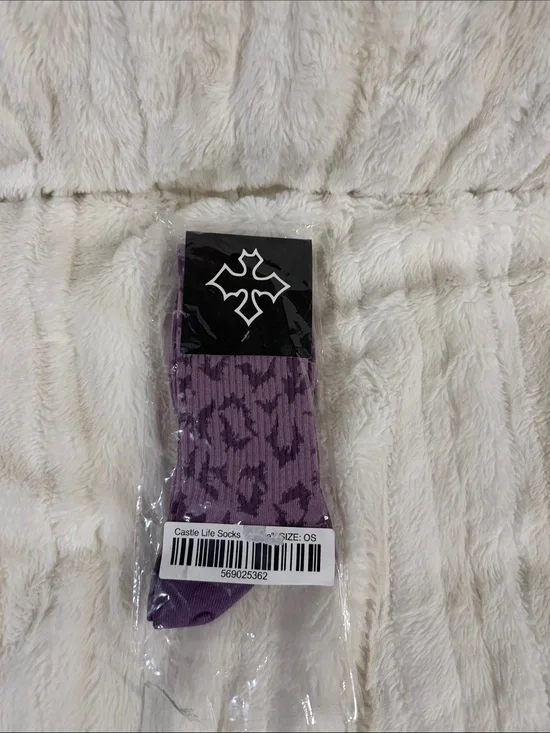 Purple castle life Patterned Crew Socks