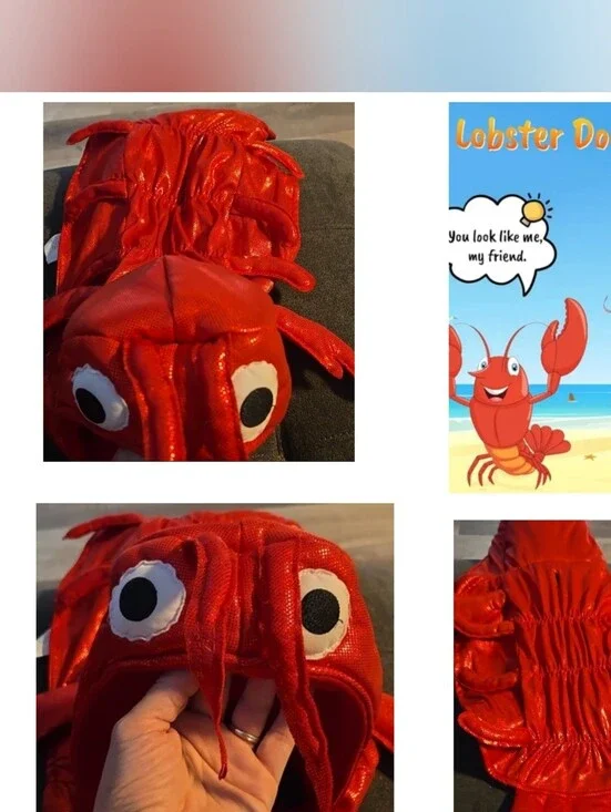 Lobster Dog Costume, Size Medium, New