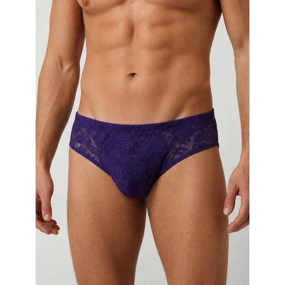 Cosabella Never Say Never Men's Comfort Micro Brief Violett Lace Underwear XL