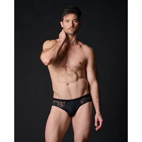 Cosabella Never Say Never Lace Micro Brief Black Sexy  Italian Lace Men's size L