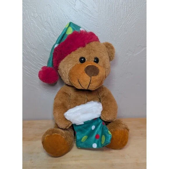 Rinco Brown Bear Stocking and Hat Christmas Teddy Bear 9