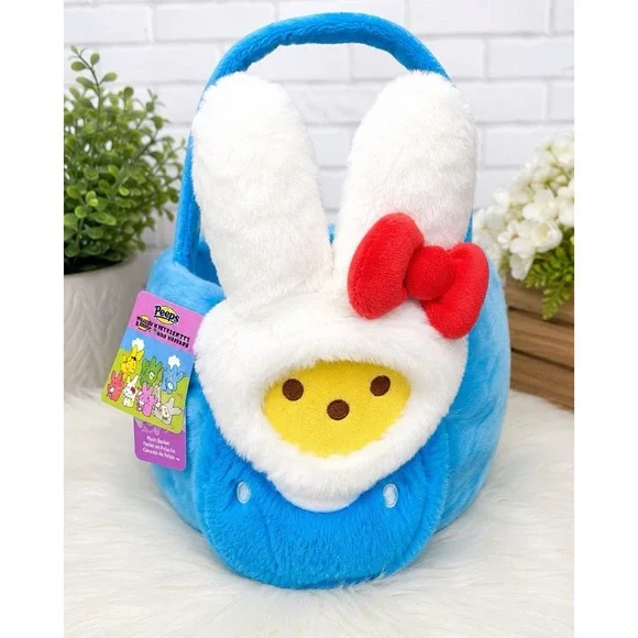 Peeps x Hello Kitty & Friends Plush Easter Basket Blue NWT Sanrio Cute