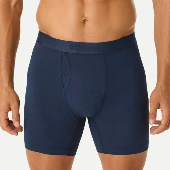 Bombas Mens Cotton Modal Blend Boxer Brief Midnight Navy Blue Size L 8470 NEW