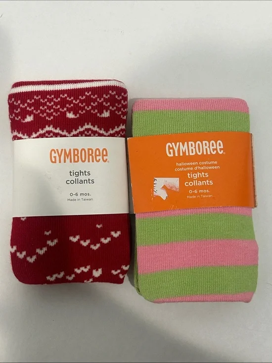 Gymboree bundle 2 baby girls tight collants 0-6 months new stocking