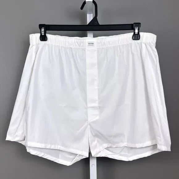 Vintage Calvin Klein Boxer Shorts Size 40 NOS White 100% Cotton Hong Kong Boxers