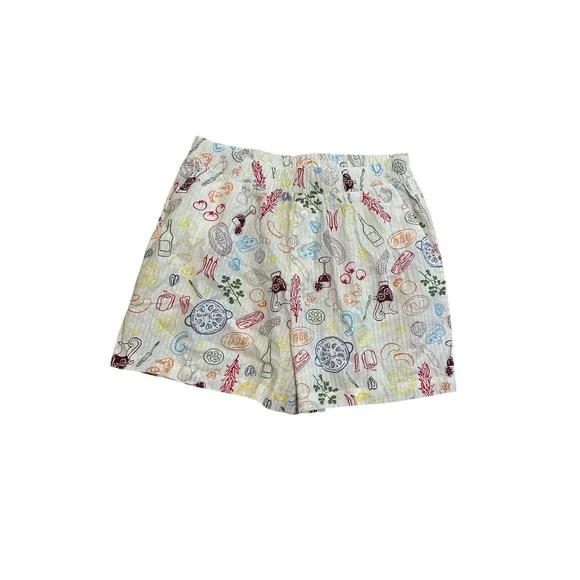 New with Tags Happily‎ Grey Quirky Food Print Elastic Waist Casual Lounge Boxers
