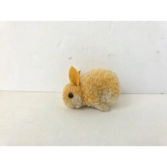 Vintage Steiff pom pom rabbit light brown white 2
