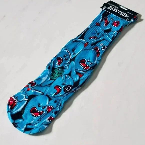MeeSeeks Rick & Morty Premium Knit Crew Socks NWT Savvysox Men 7-13 / W 8.5-13