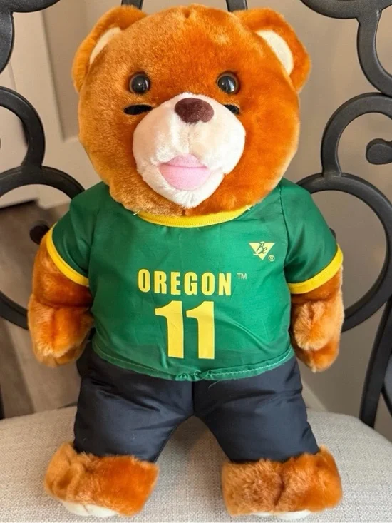 Vintage Oregon Ducks Teddy Bear Plush #11 Officially Licensed NCAA Collectible