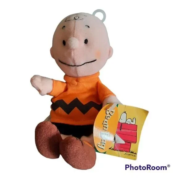 Vintage Peanuts Charlie Brown Bean Bag Plush By Applause 7