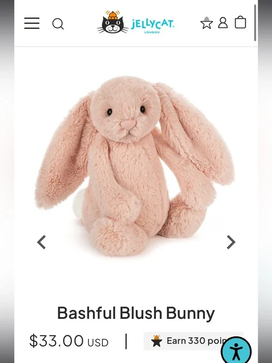 JELLYCAT BASHFUL BLUSH BUNNY