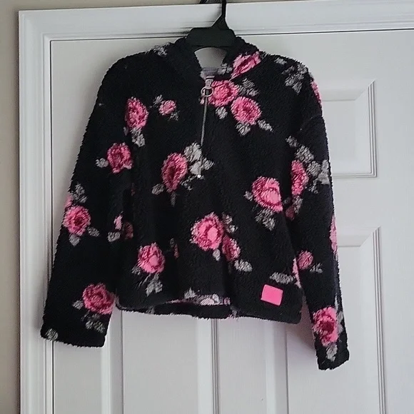 Justice Girl's Sherpa Floral Hoodie