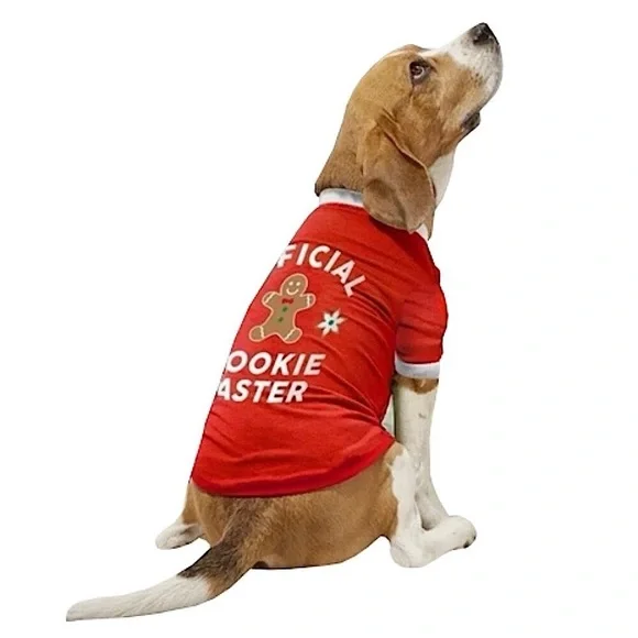 ❤️🆕Vibrant Life Dogs Medium 20-50lb Holiday Pet Tee “Official Cookie tshirt med