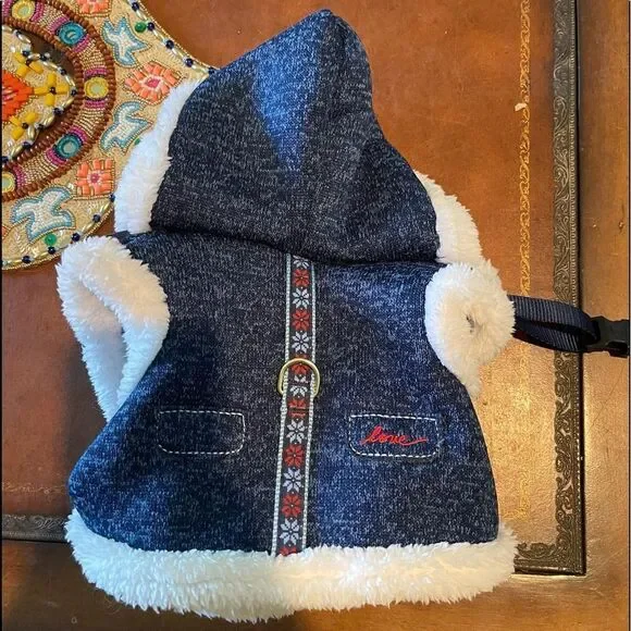 CUTE DENIM n Wool Pet Hoodie vest!!