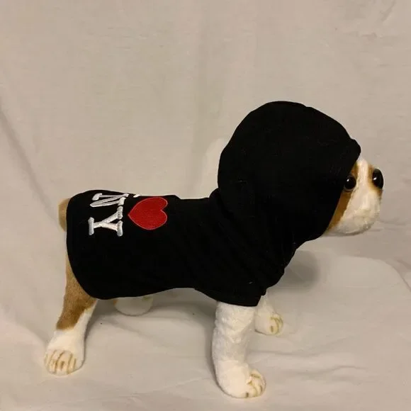 I ❤️ NY Black Doggie Hoodie Sz M