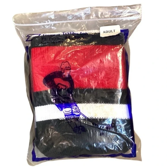Trenway Textiles Ribbed Knit Northwestern Pro‎ Style Hockey Hose Socks Adult NEW
