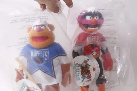 McDonald's NHL All Star Muppets Fozzie and Animal Plush Hockey ~ 260212-WH 976
