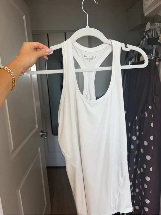 Athleta White Racerback Performance Tank