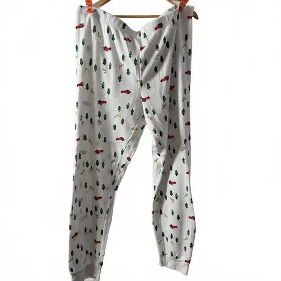 Men's Christmas thermal‎ Pajamas. Adult Carters.  XXL.  Holiday. Tree/Red Truck.