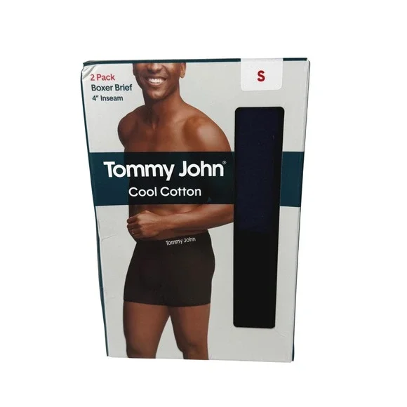 Tommy John Boxer Brief Mens S Cool Cotton Navy Black 2 Pack 4