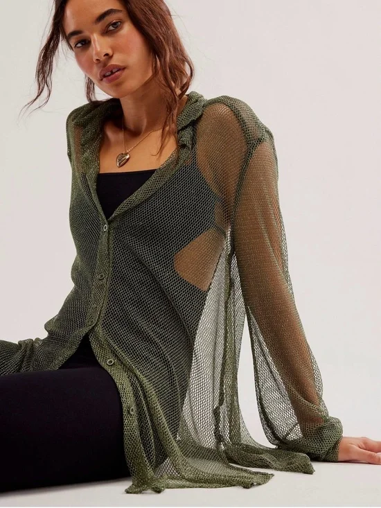 NWT Free People x Jen’s Pirate Booty Scorpio Shimmer Shirt XL