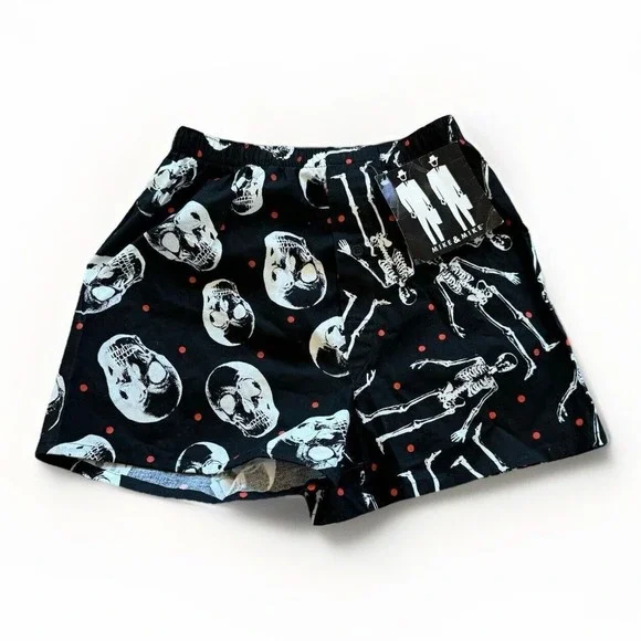 Vintage Halloween‎ Underwear Men's S Skulls Glow in the Dark Boxer Briefs 90s