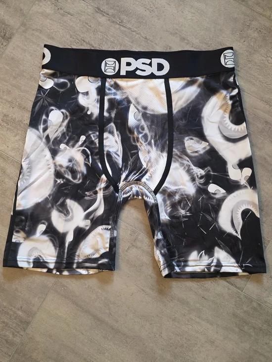 PSD Black & White Graphic Compression Shorts