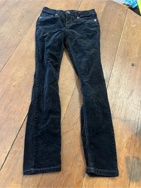Girls Black Stretch Corduroy Jeans