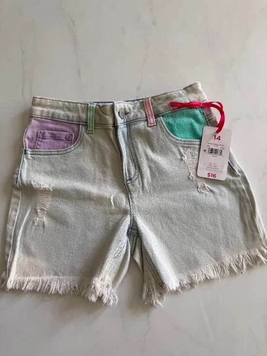 High rise denim short ( midi )