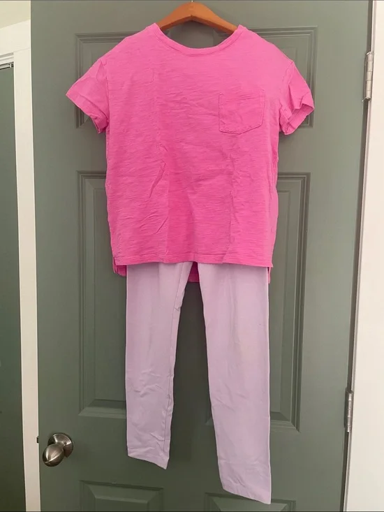 Justice Light Purple Leggings with Pink Top