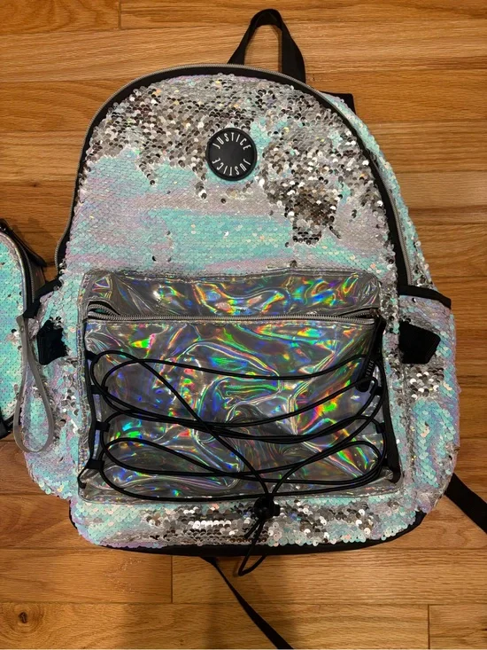 Justice Mermaid Sequin Crossbody Bag - Aqua and Pink