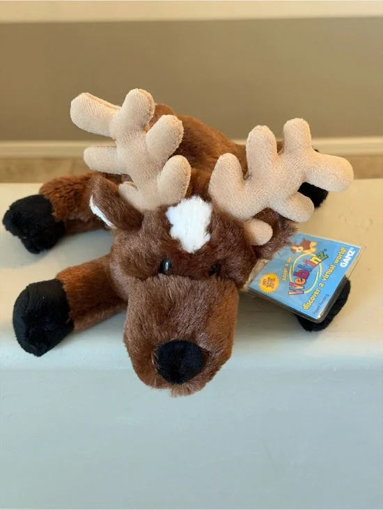 Webkinz Ganz NWT Plush Moose Toy - Brown with sealed secret code