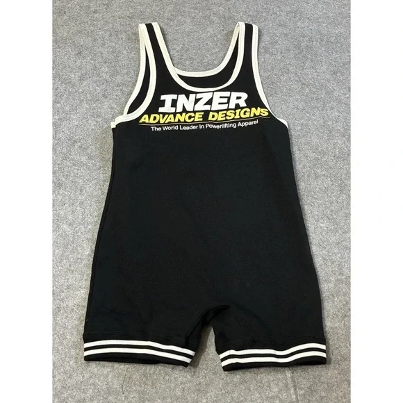 Inzer Advanced Designs Power Lifting Wrestling Singlet Size Large Black White