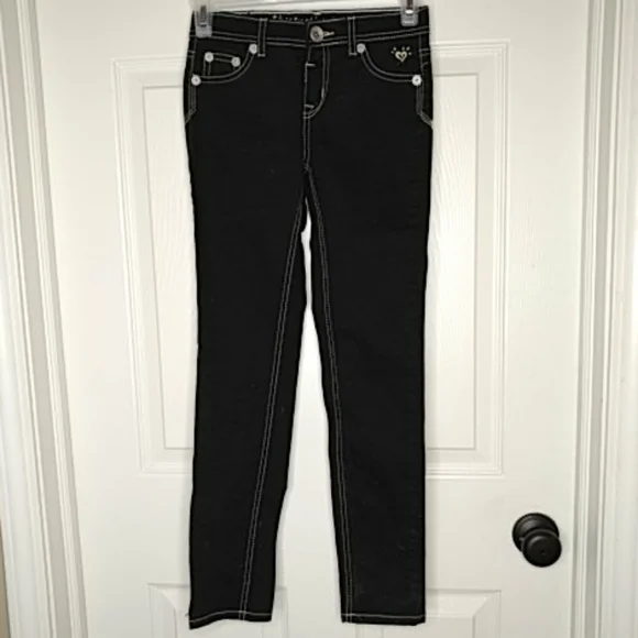 Justice Girls Dark Wash Skinny Jeans 12 Slim
