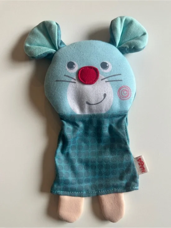Haba Blue Mouse Interactive Hand Puppet