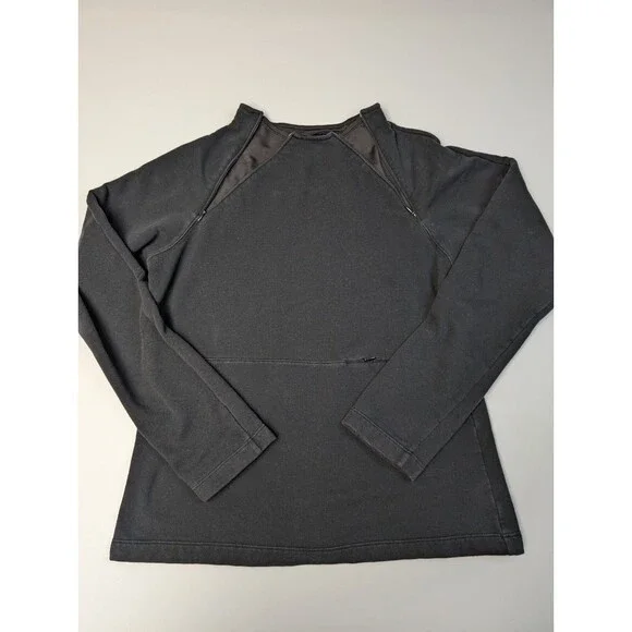 Danskin Top Women’s Large Black 2 Zipper Vented Breathable Mesh W Phone Pocket
